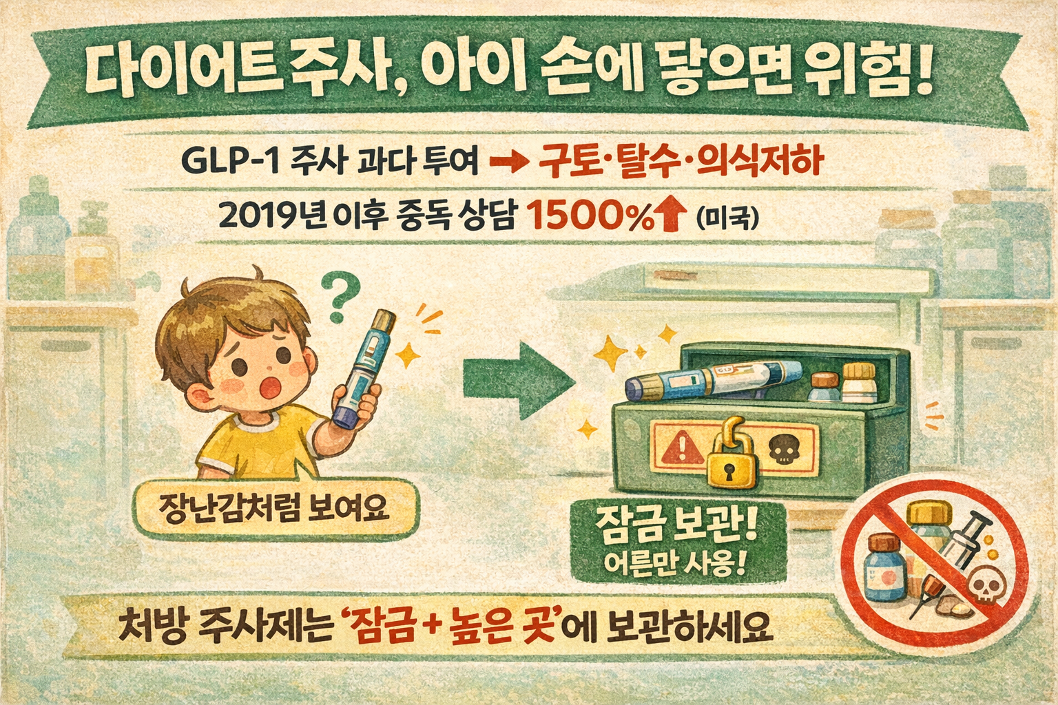 7세가 엄마 다이어트(GLP-1) 주사 맞고 쓰러졌다…오인 투여 사고와 보관 안전수칙
