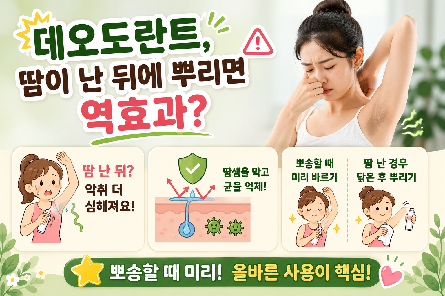 데오도란트 땀 난 뒤 뿌리면 늦습니다, 냄새 줄이는 진짜 사용법