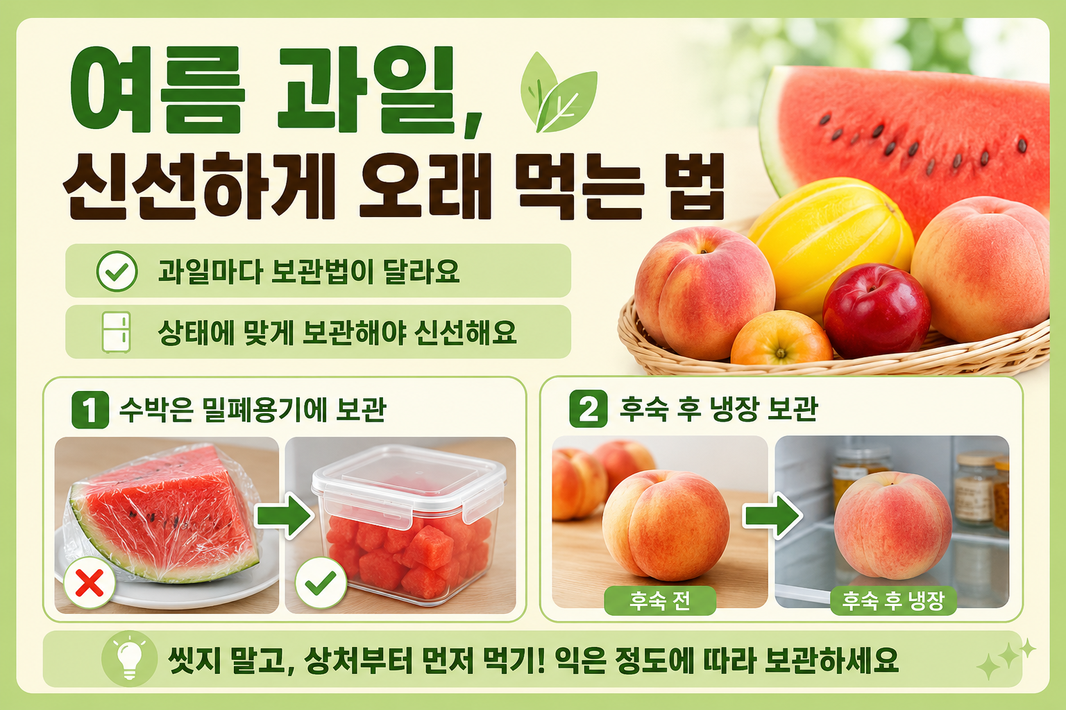 수박 랩 보관 후회하는 이유…여름 과일 오래 신선하게 먹는 법