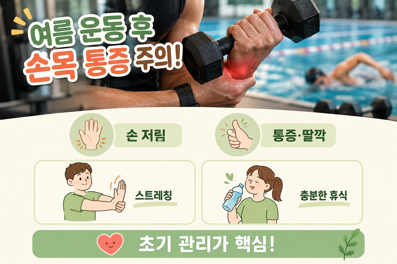 운동 후 손 저림·엄지 통증·딸깍 소리, 손목이 보내는 위험 신호 3가지