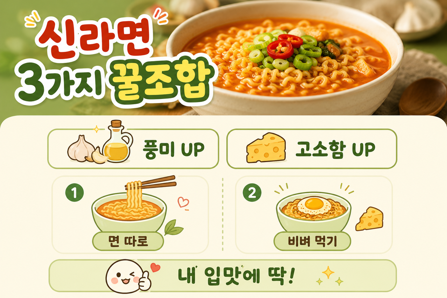 신라면에 이것 넣으면 맛이 달라집니다, 꼭 해봐야 할 3가지 꿀조합