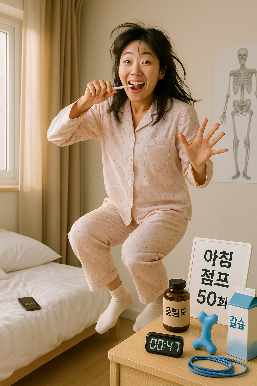 틱톡 유행 ‘아침 50점프’ 효과 있나? 골밀도·활력 향상과 안전 수칙 총정리