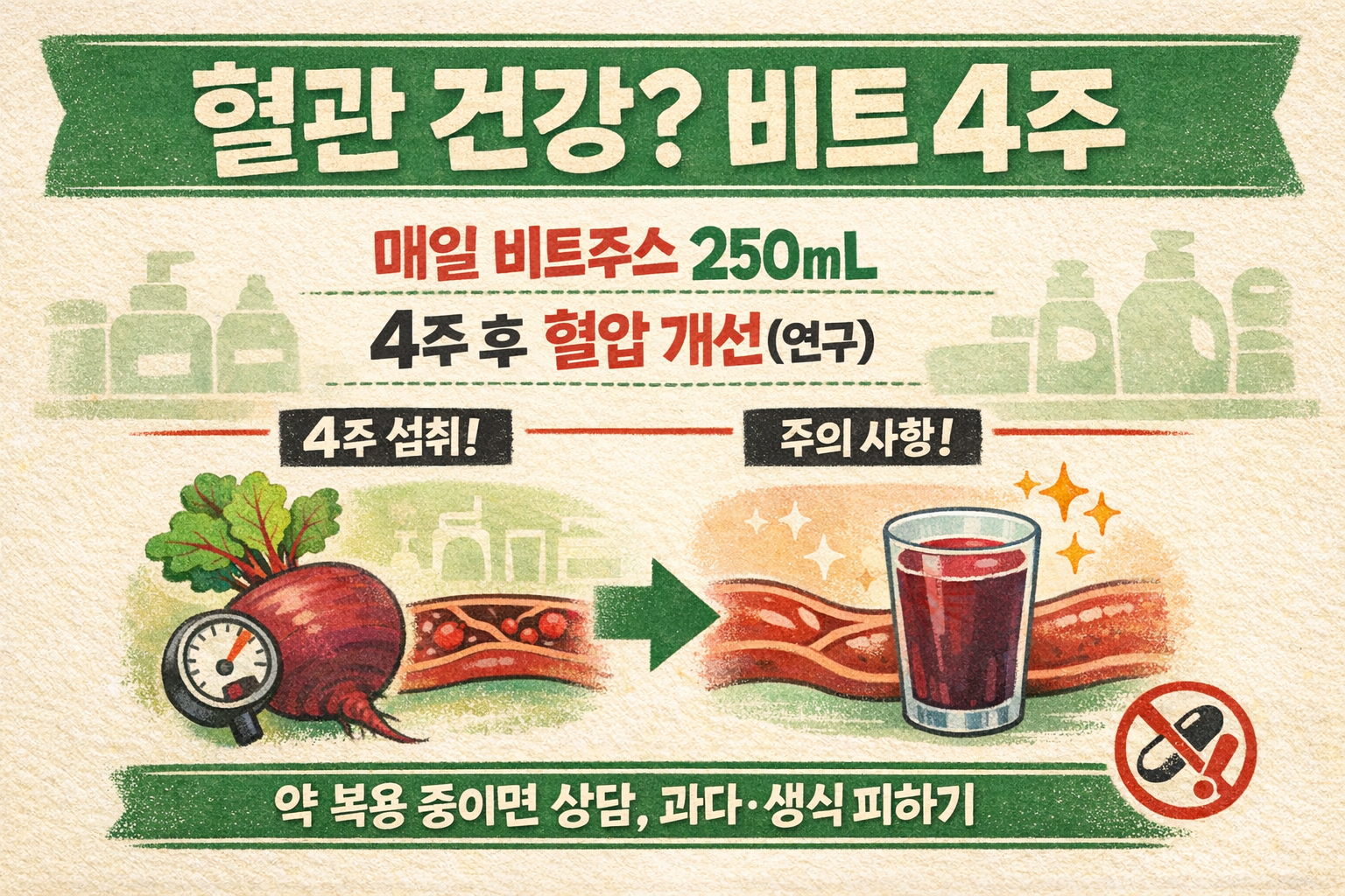 비트주스 4주 먹었더니 혈압이 달라졌다? 혈관 건강 효능과 ‘부작용’(저혈압·신장결석 주의)