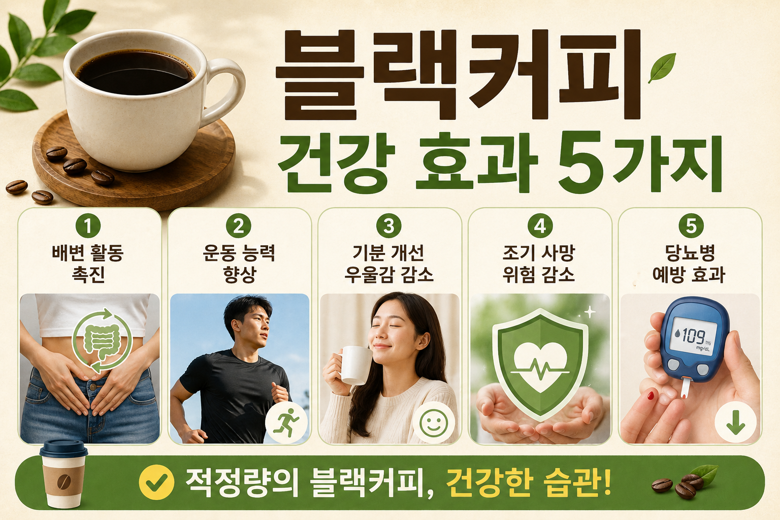 블랙커피 효능 5가지, 매일 마시면 몸에 생기는 변화