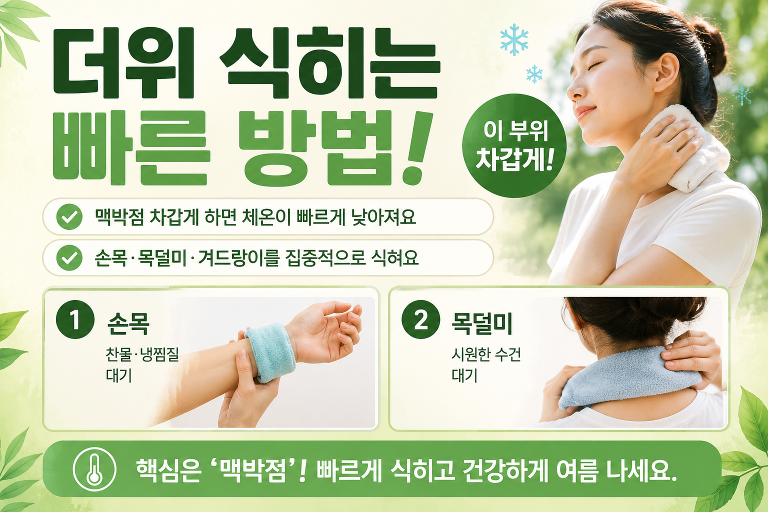 더위 빨리 식히려면 손목부터? 체온 낮추는 맥박점 6곳