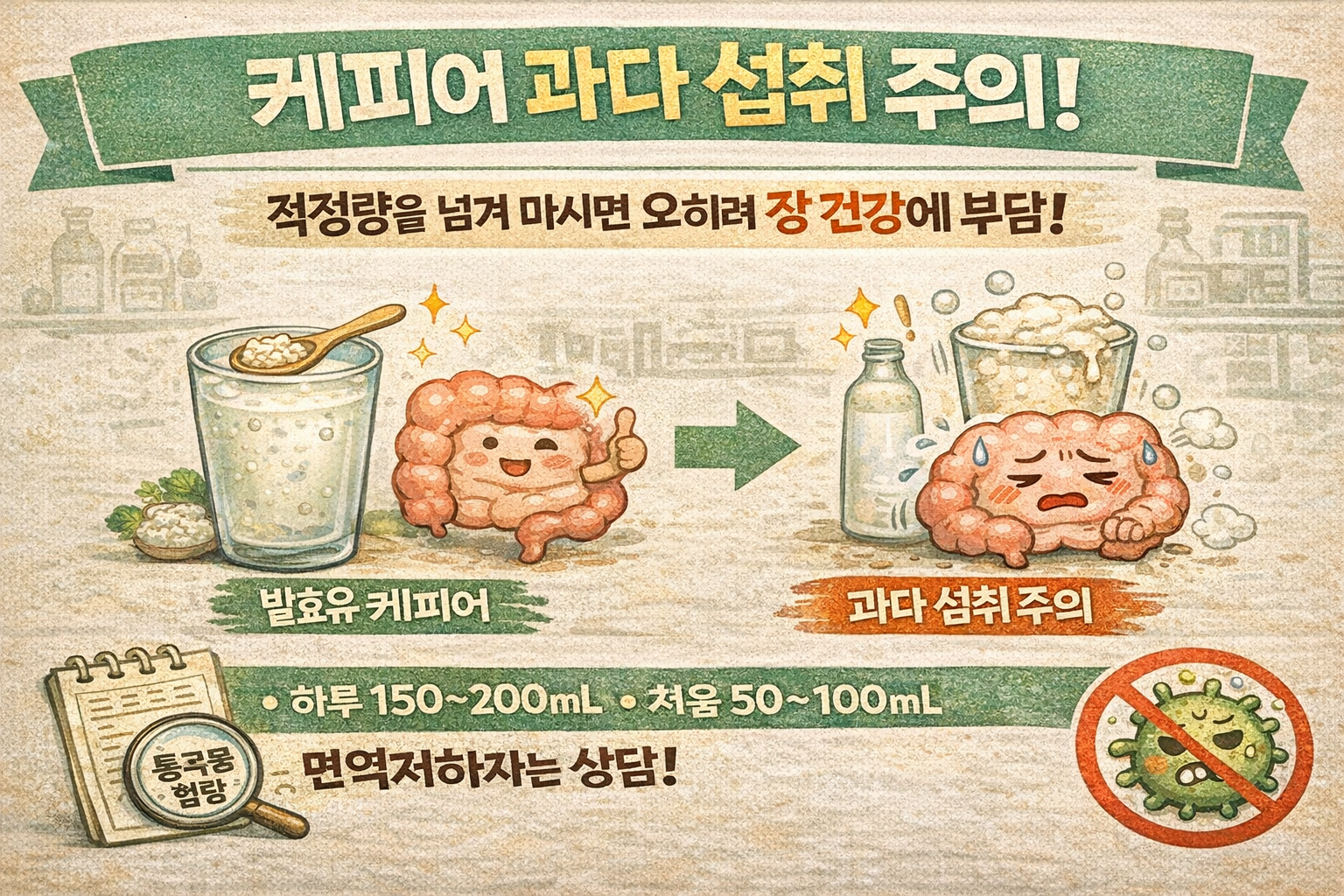 장 건강에 좋다던 ‘케피어’, 많이 마시면 독?…권장 섭취량·부작용·면역저하자 주의