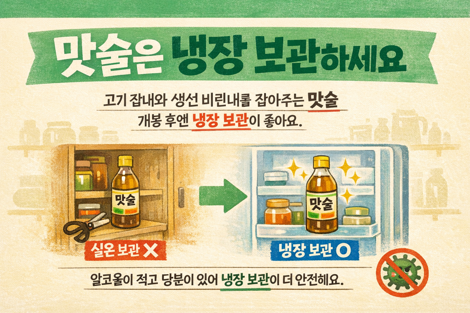 맛술 아직도 상온에 두세요? 개봉 후 냉장 보관해야 하는 이유