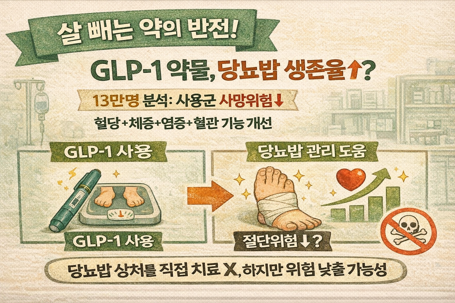 위고비·오젬픽(GLP-1) 당뇨발 사망률 낮춘다? 13만명 연구로 본 생존율 반전