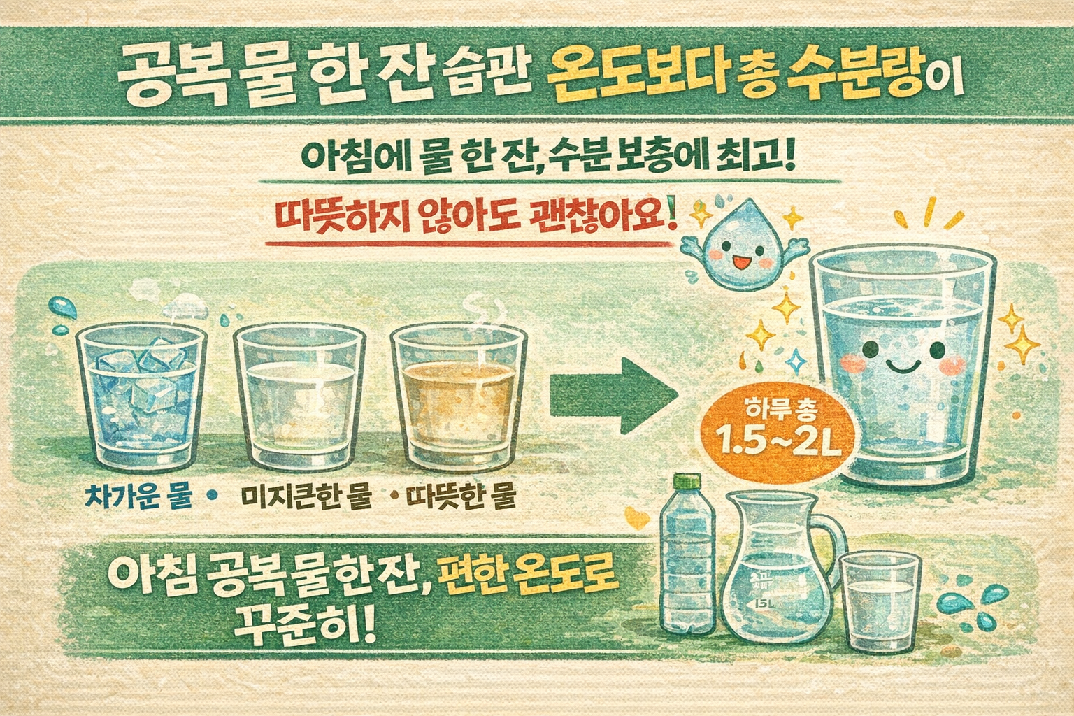 아침 공복 물 한 잔, 따뜻한 물 아니어도 되는 이유와 진짜 효과