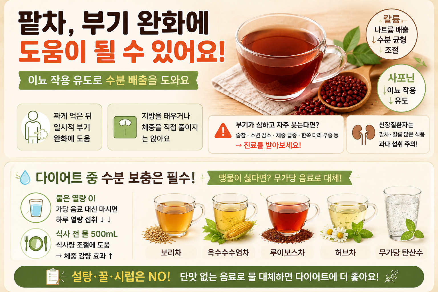 팥차 마시면 부기 빠질까? 다이어트 중 살 덜 찌게 마시는 법