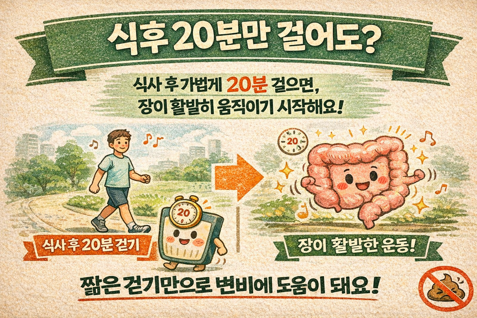 변비에 식후 20분 걷기 효과…장운동 즉각 살아난다