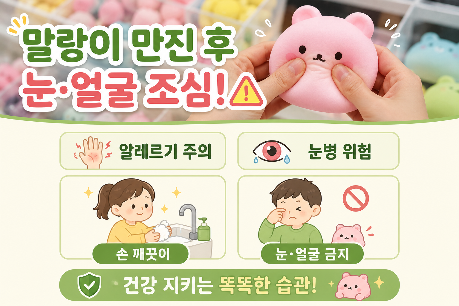 말랑이 만진 뒤 얼굴이 퉁퉁? 급성 알레르기·눈병 부르는 장난감 주의법