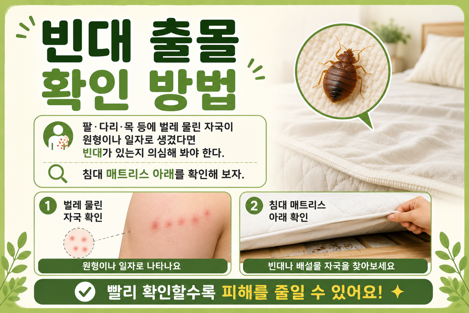 빈대 물린 자국일까? 매트리스 아래부터 확인해야 하는 이유