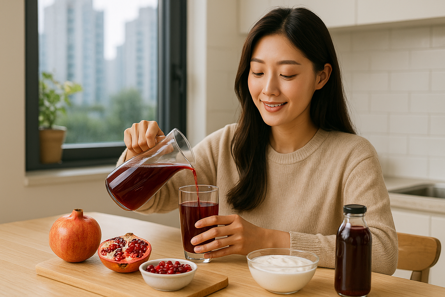 석류즙 효능과 먹는 법 | 항산화·호르몬 균형·혈압·면역·피부·다이어트 가이드