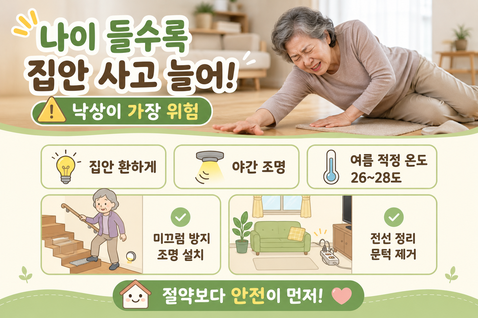 나이 들수록 집안이 더 위험합니다 낙상 막는 조명과 안전 점검법