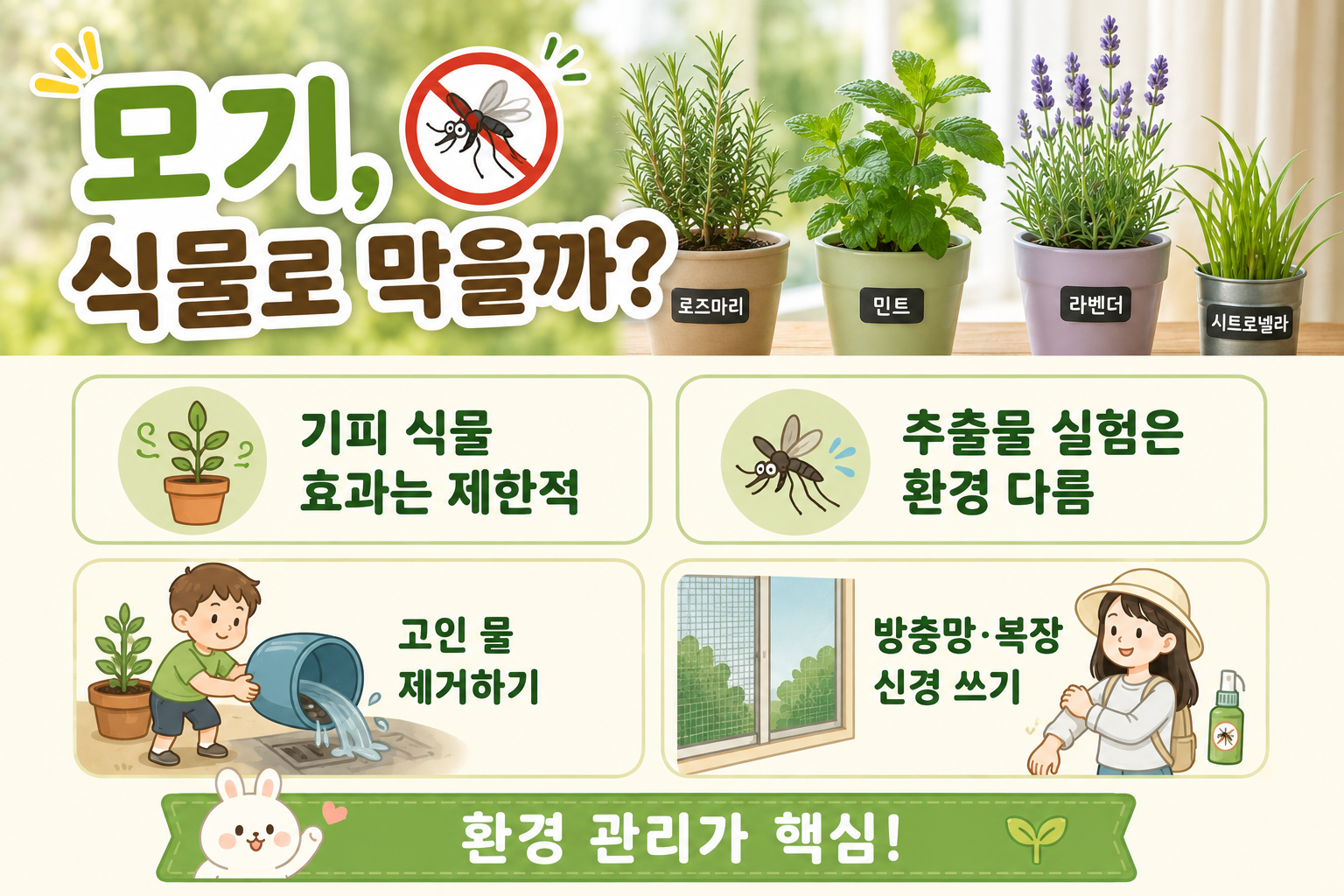 “로즈마리·민트 심으면 모기 사라질까?” 모기 퇴치 식물 효과의 뜻밖 진실