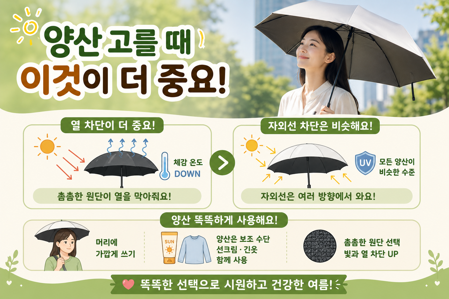 여름 양산 고르는 법, 자외선 차단보다 열 차단을 봐야 하는 이유