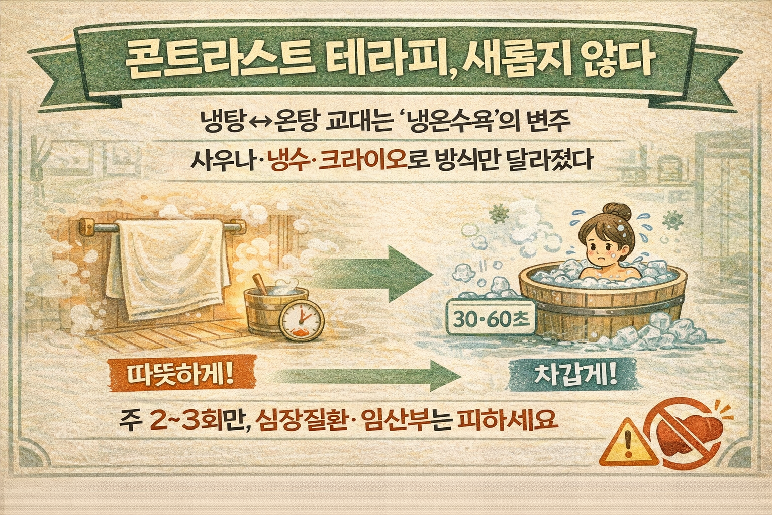 콘트라스트 테라피(냉온교대욕) 효과 진짜일까? 회복·기분·통증 완화와 부작용·금기 대상 총정리