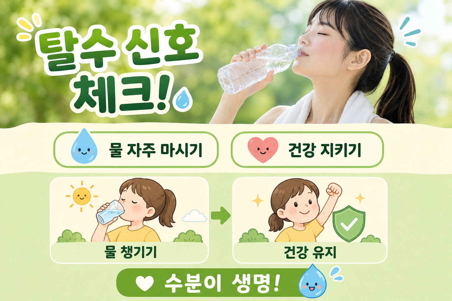 소변 색이 진하고 자꾸 피곤하다면? 물 부족 알리는 탈수 증상 8가지