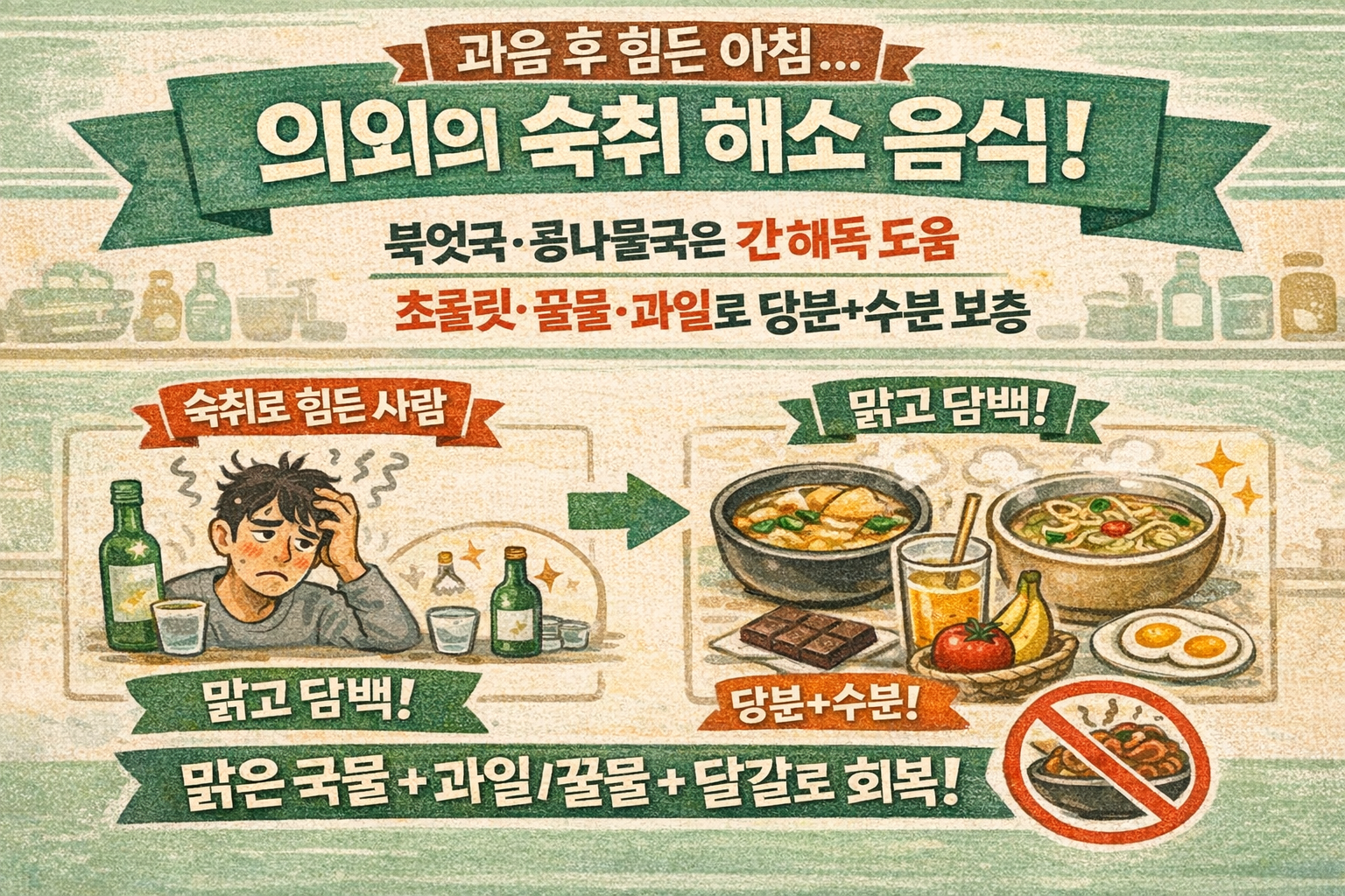숙취 해소 음식의 반전: 초콜릿이 도움 된다고? 영양사가 추천한 해장 식단