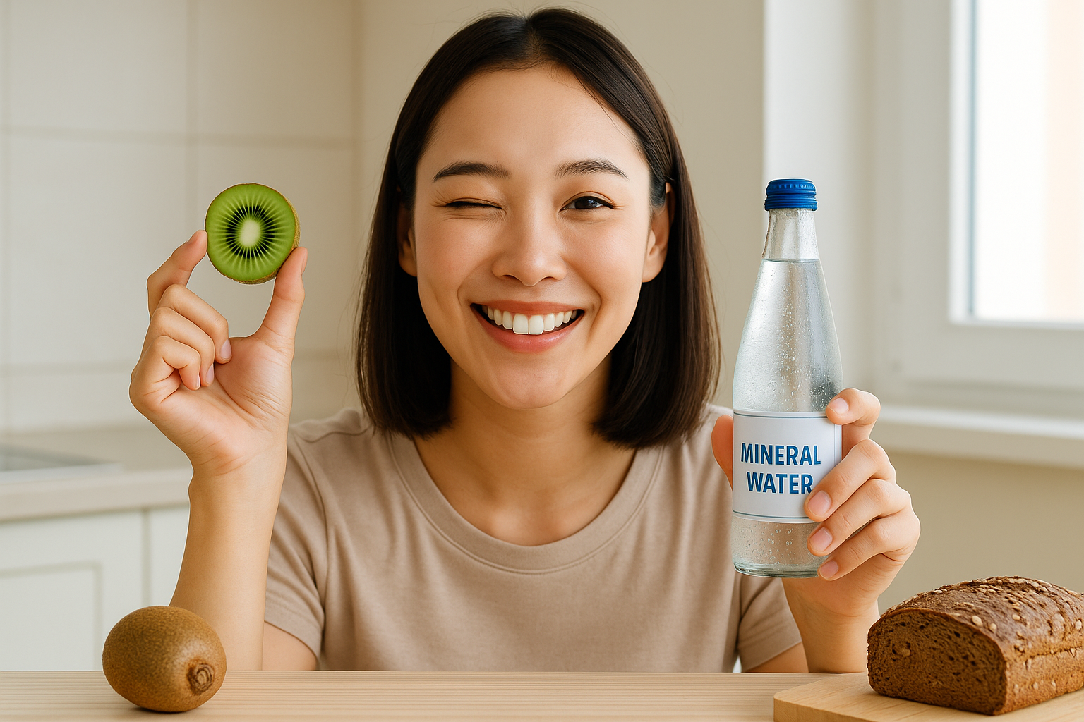 약 없이 변비 해결: 과학이 인정한 키위·호밀빵·미네랄 생수 3가지