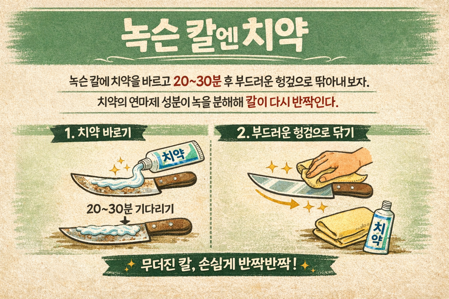 녹슨 칼엔 치약? 20분 뒤 닦아내는 초간단 녹 제거법