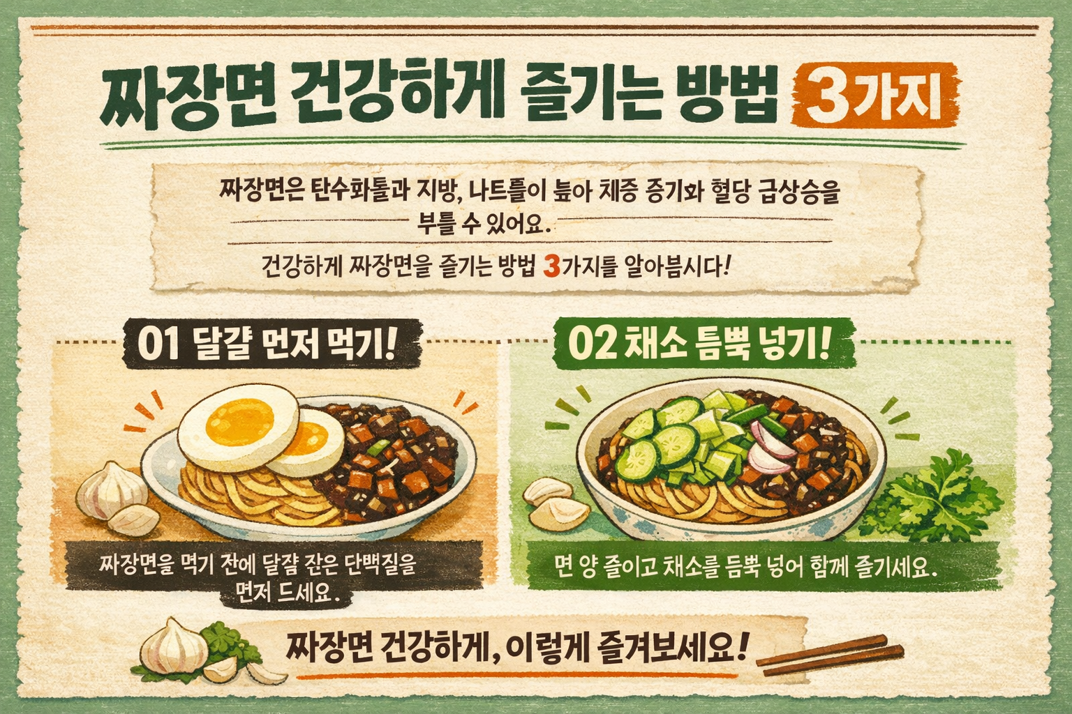 짜장면 먹기 전 달걀 먼저 드세요…혈당 스파이크 줄이는 건강하게 먹는 법 3가지