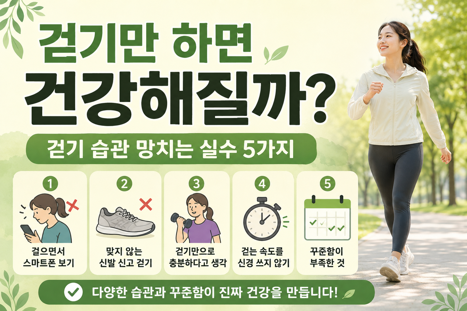 걷기만 하면 건강해질까? 효과를 망치는 5가지 실수