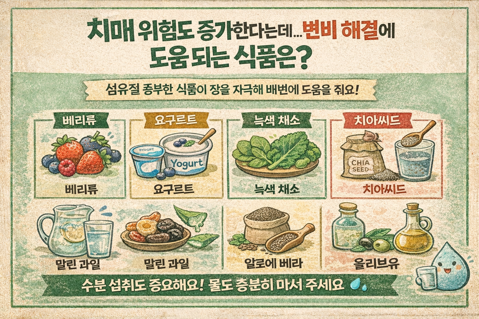 치매 위험 높인다는 변비…변비에 좋은 음식 8가지