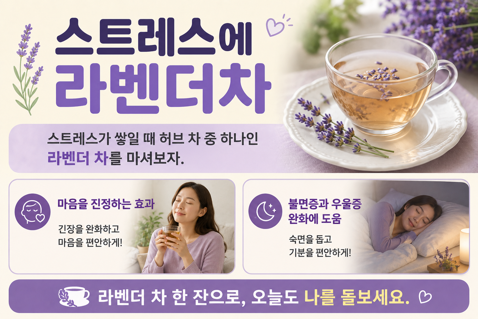 스트레스 받을 때 라벤더차 한 잔, 마음 편해지는 숙면 허브차 꿀팁