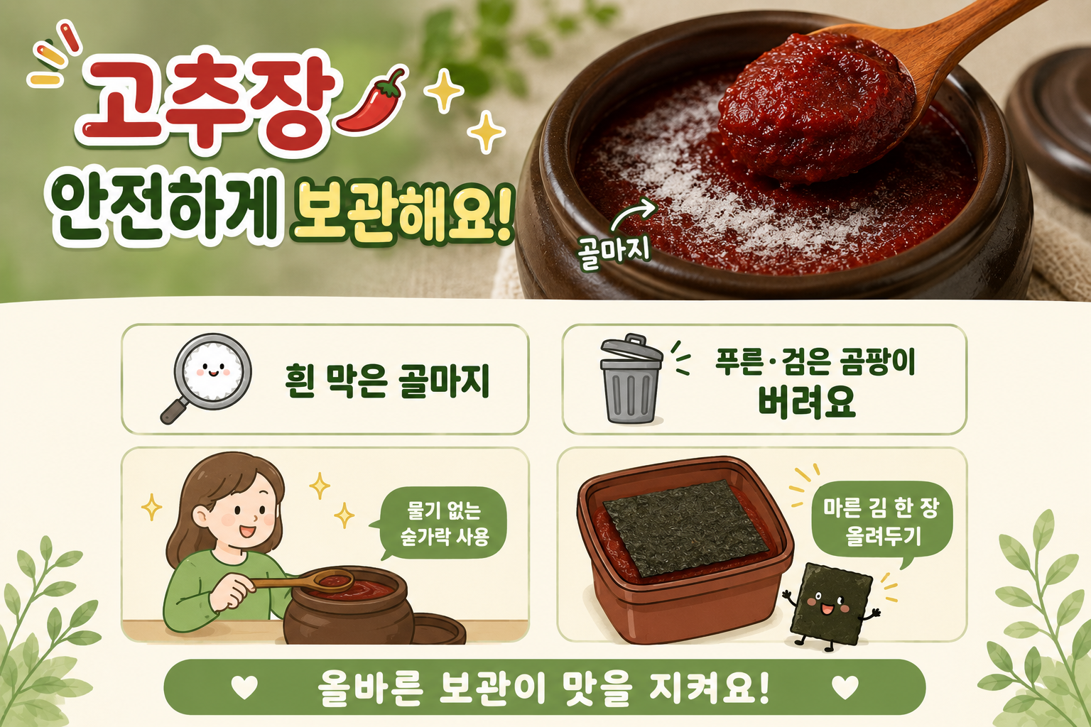 고추장 흰 막 먹어도 될까? 버려야 하는 곰팡이 색깔은 따로 있다
