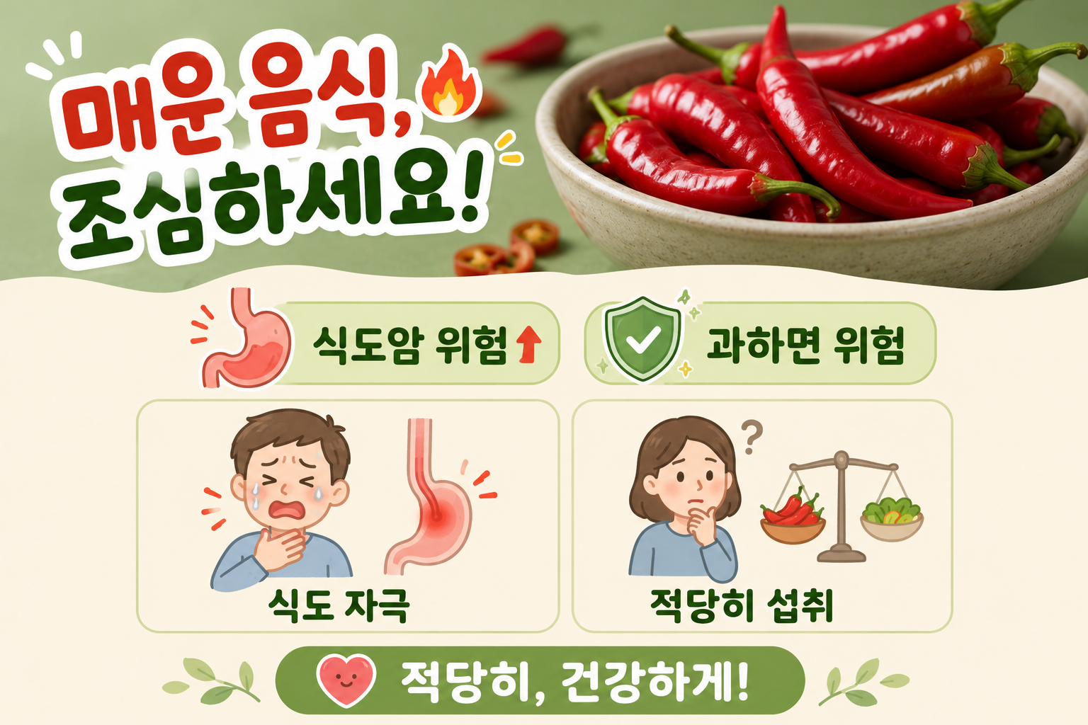 고추 많이 먹으면 식도암 위험 3배? 연구 결과와 반드시 알아야 할 한계