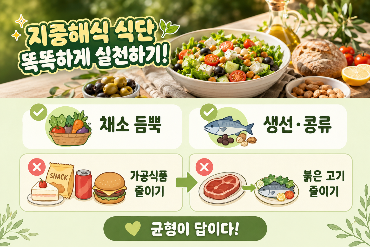 지중해식 식단, 건강식인데 왜 효과 없을까? 초보자가 피해야 할 5가지 실수