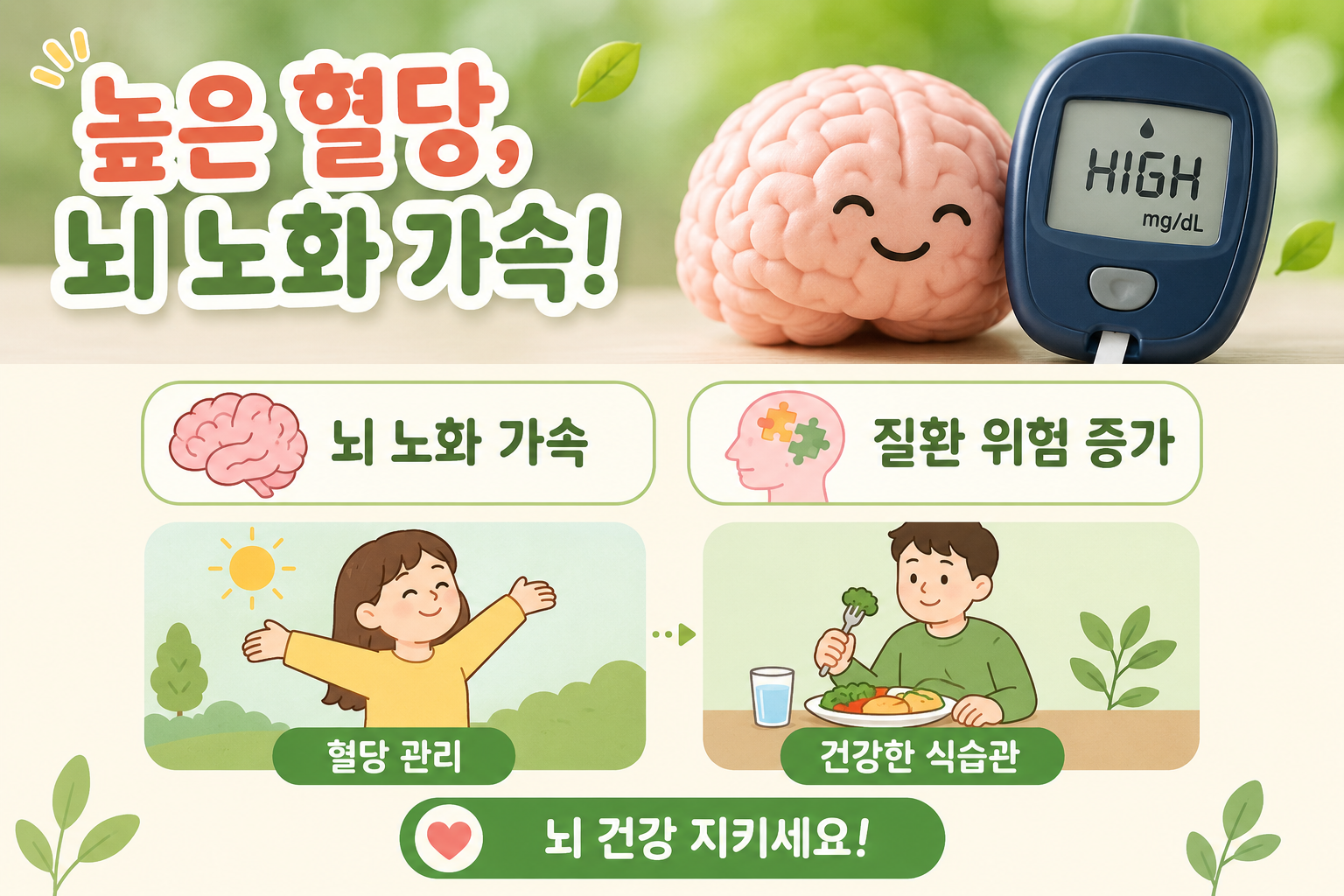 고혈당이 뇌 노화를 앞당긴다…혈당 높을수록 치매·알츠하이머 위험 커진다