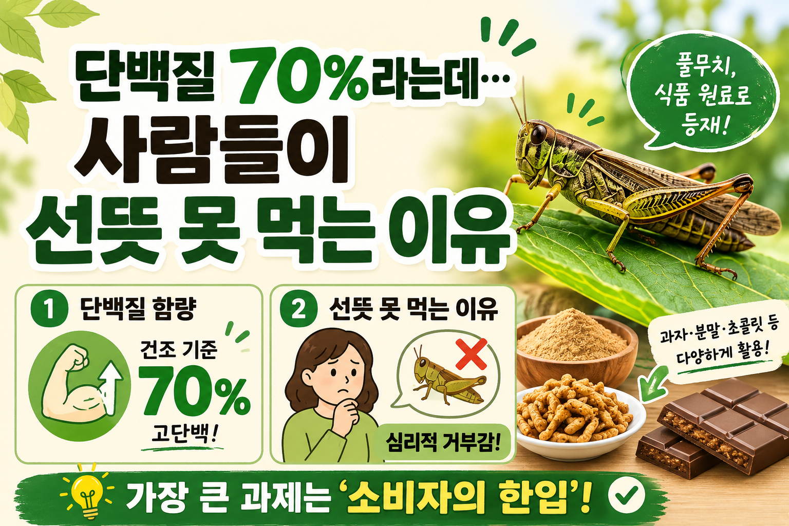 단백질 70% 풀무치, 왜 못 먹을까? 국내 10번째 식용곤충의 진짜 과제