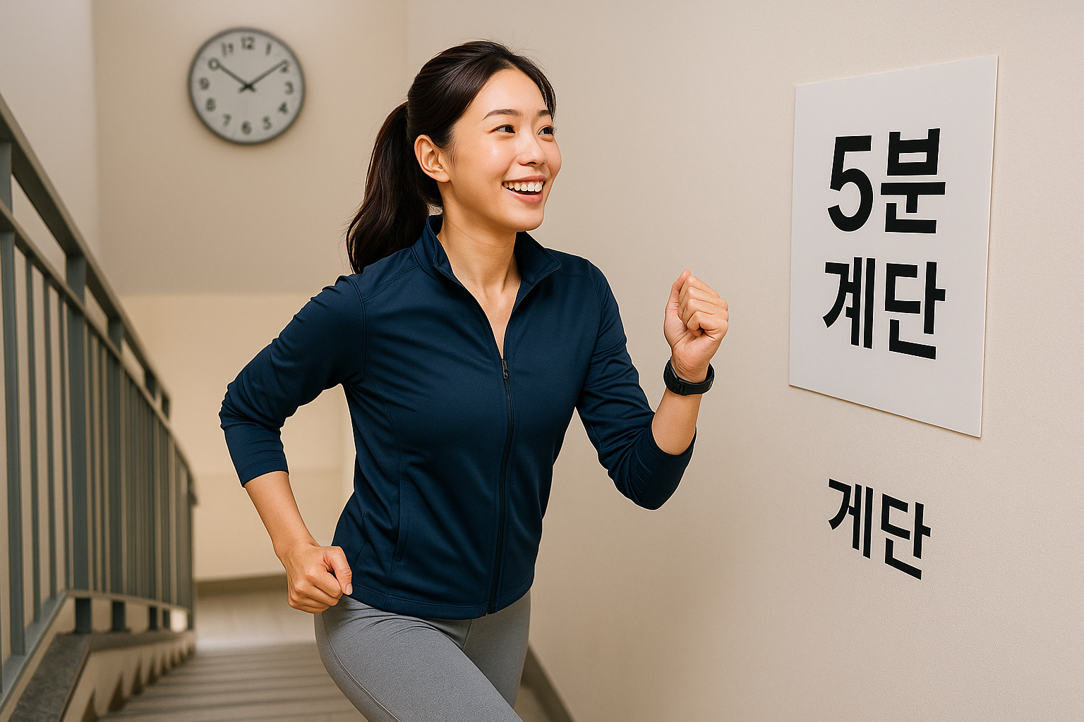 하루 5분 중·고강도 운동, 인지력·행복감 향상! 계단 오르기로 시작