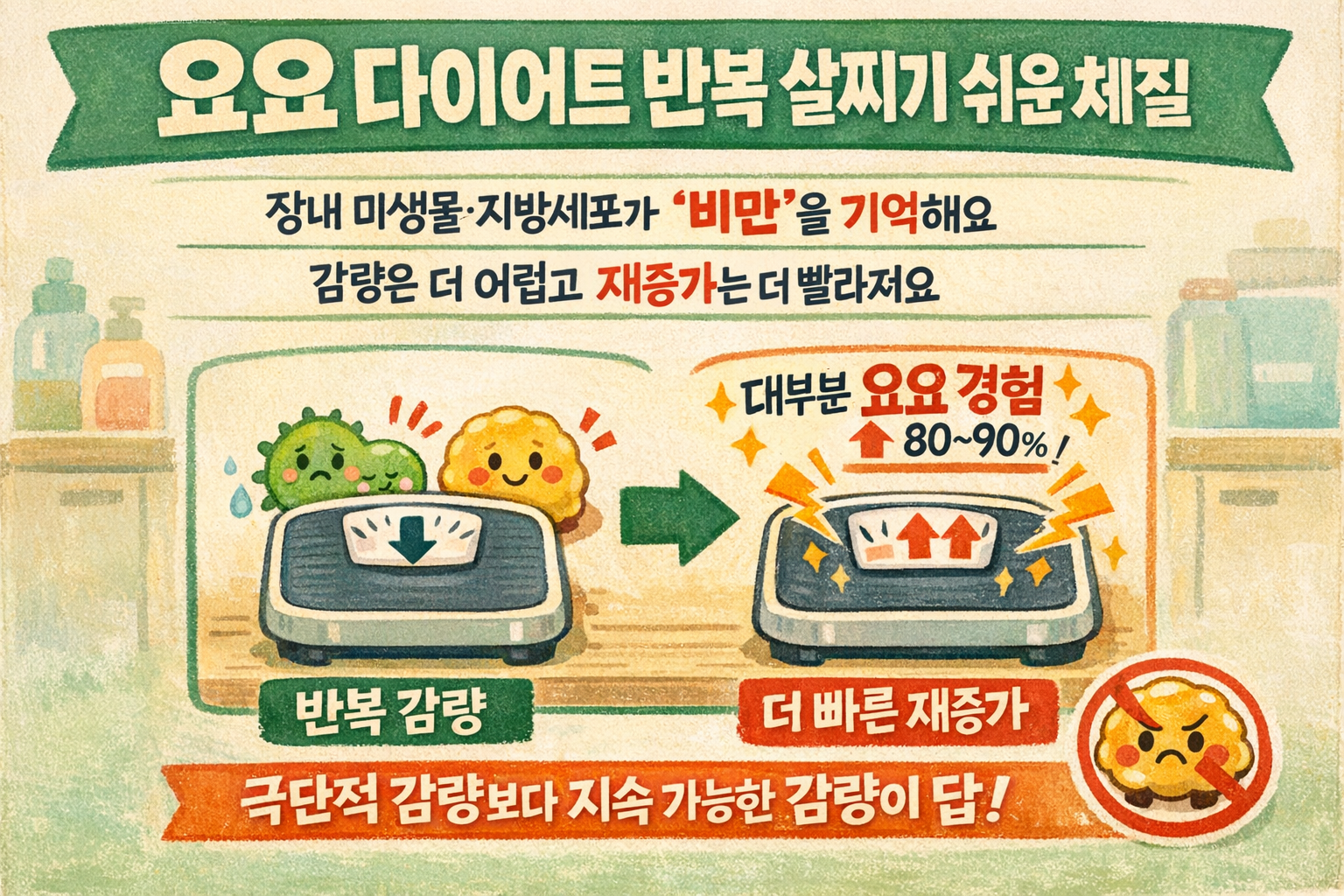 요요 다이어트 반복하면 살찌는 체질로 바뀐다? 장내 미생물·지방세포 ‘비만 기억’의 진실