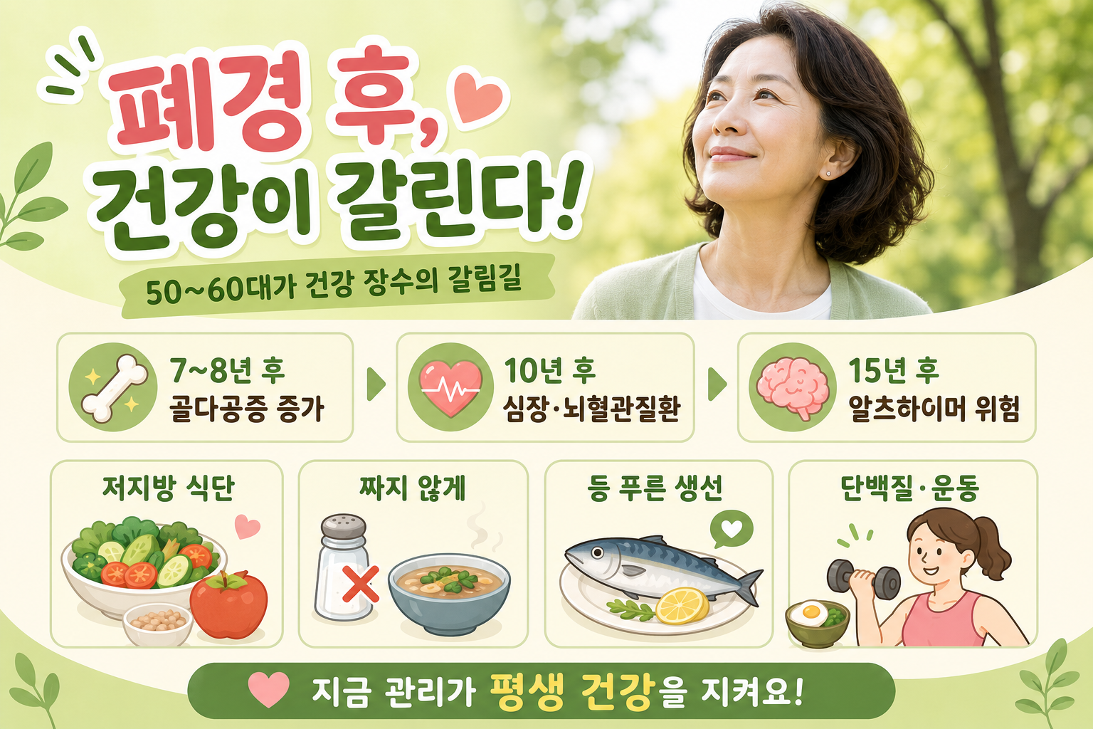 폐경 후 5년이 건강 고비…혈관·뼈·근육 지키는 음식은?