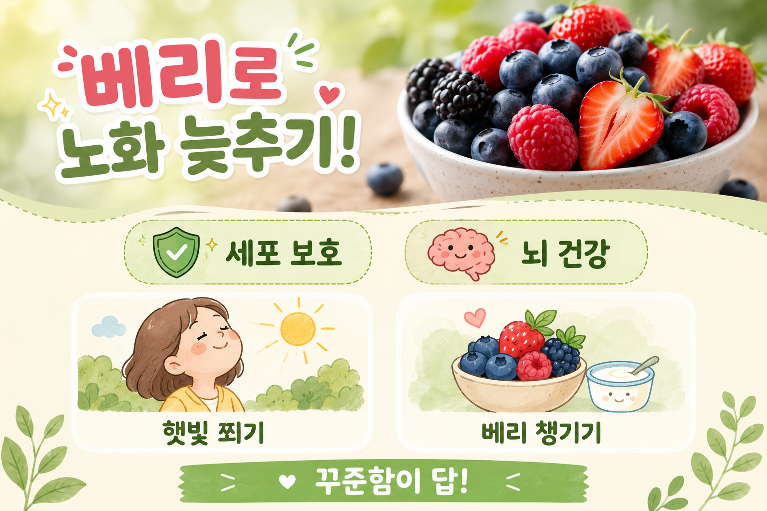 매일 베리류 먹으면 노화가 늦춰질까? 좀비세포 잡는 블루베리의 비밀
