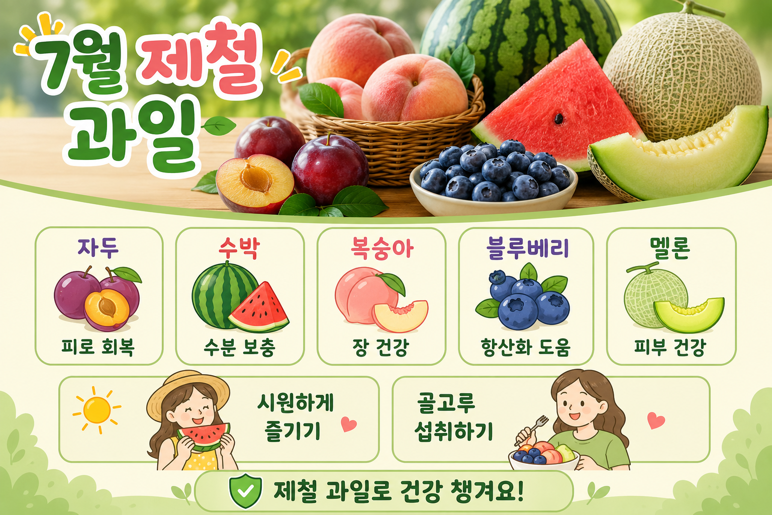 7월 제철 과일 5가지, 지금 먹어야 맛과 영양이 최고인 이유