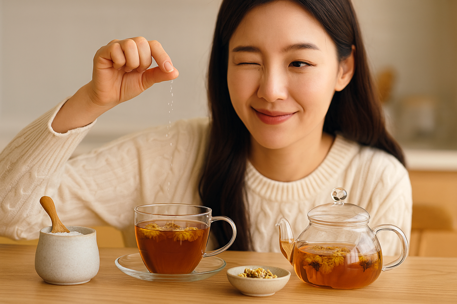 국화차, 소금 한 꼬집으로 쓴맛 잡고 향·단맛 살리는 법