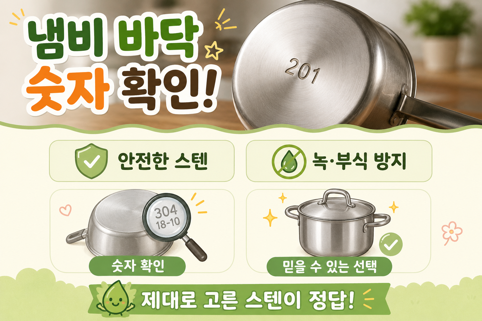 스테인리스 냄비 숫자 확인법, 200계열이면 무조건 버려야 할까?