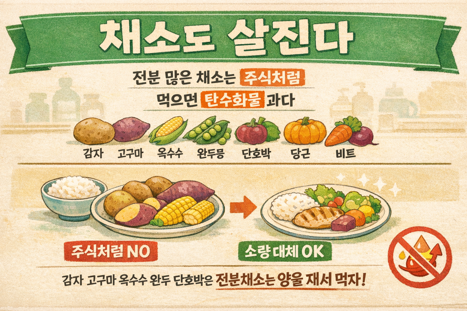 다이어트 중 “채소는 살 안 찐다” 착각 주의! 의외로 살찌는 전분 채소(감자·고구마·옥수수·단호박)와 먹는 법