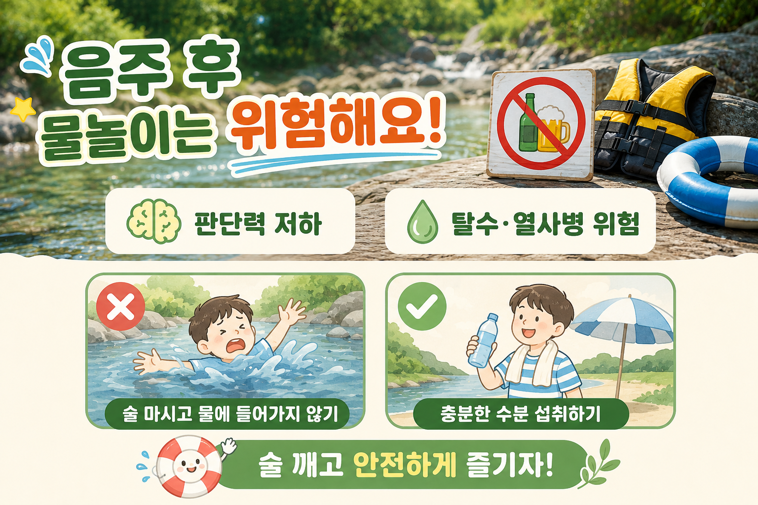술 마시고 물놀이 절대 금지, 익사 위험 6명 중 1명은 음주 수영