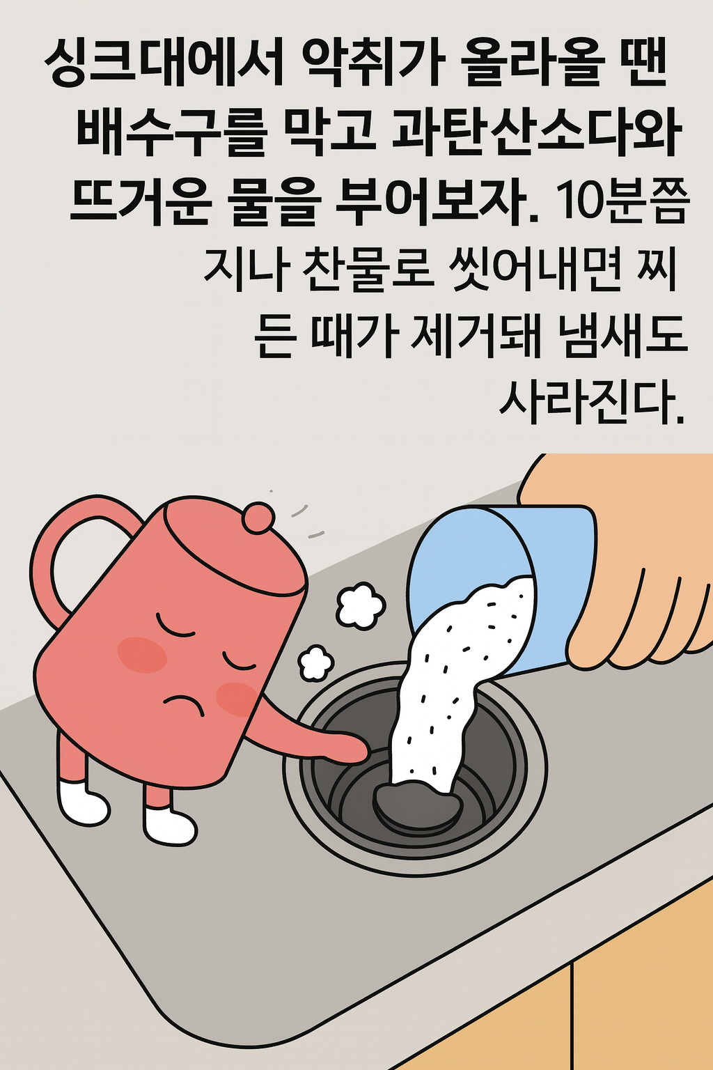 싱크대 냄새엔 과탄산소다! 집안 악취 한방에 해결하는 청소 비법 🧼