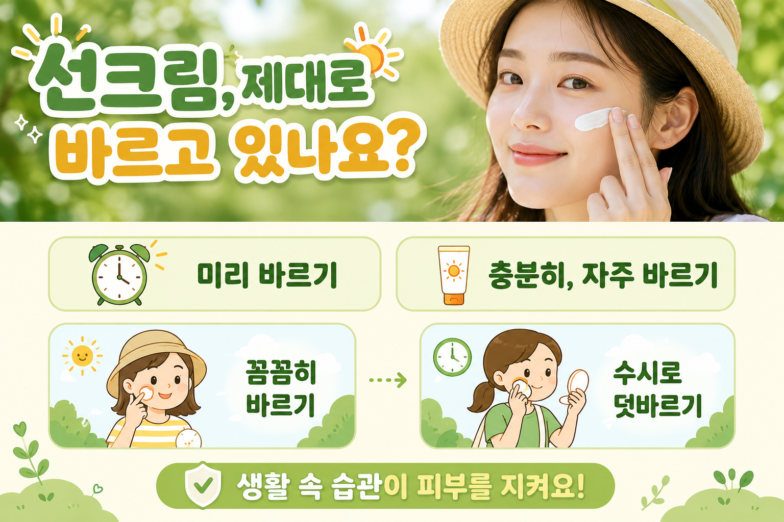 선크림 발라도 얼굴 타고 기미 짙어지는 이유, 대부분 놓치는 5가지 사용법