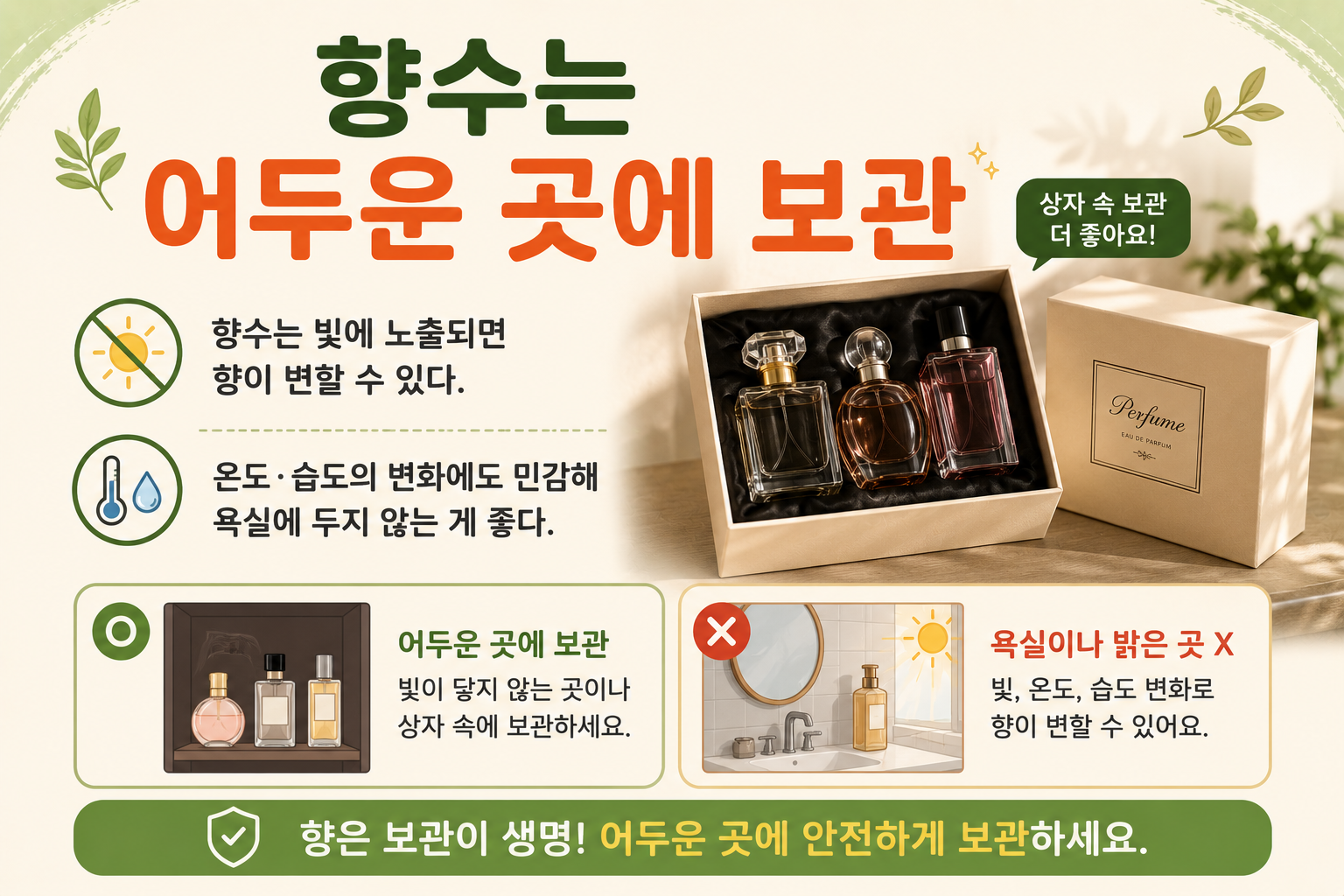 향수 욕실에 두면 향 변합니다! 오래 쓰는 보관법