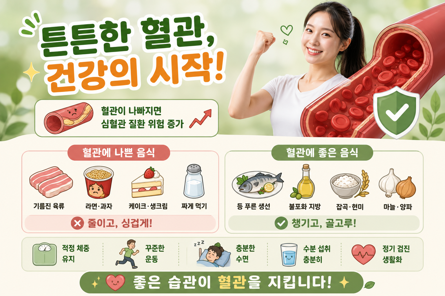몸이 자주 붓고 내장지방 많다면? 혈관 망치는 음식과 살리는 음식