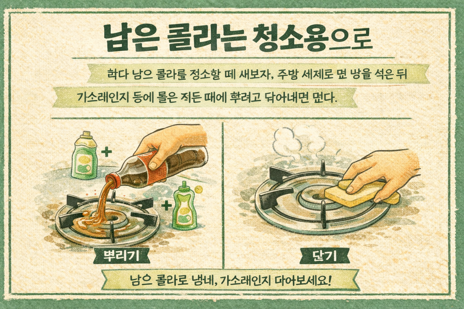 남은 콜라 버리지 마세요, 주방세제 몇 방울로 가스레인지 찌든 때 지우는 법