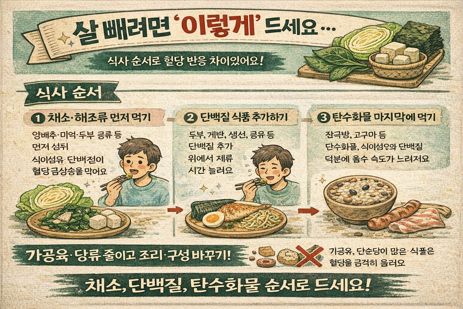 살 빼려면 이렇게 드세요…같은 식사도 혈당 결과 갈린 식사 순서의 비밀